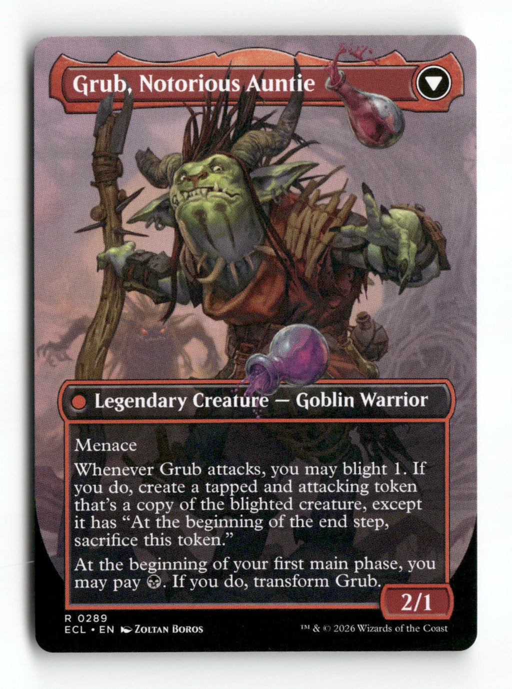 Grub, Storied Matriarch (Borderless) (Back)