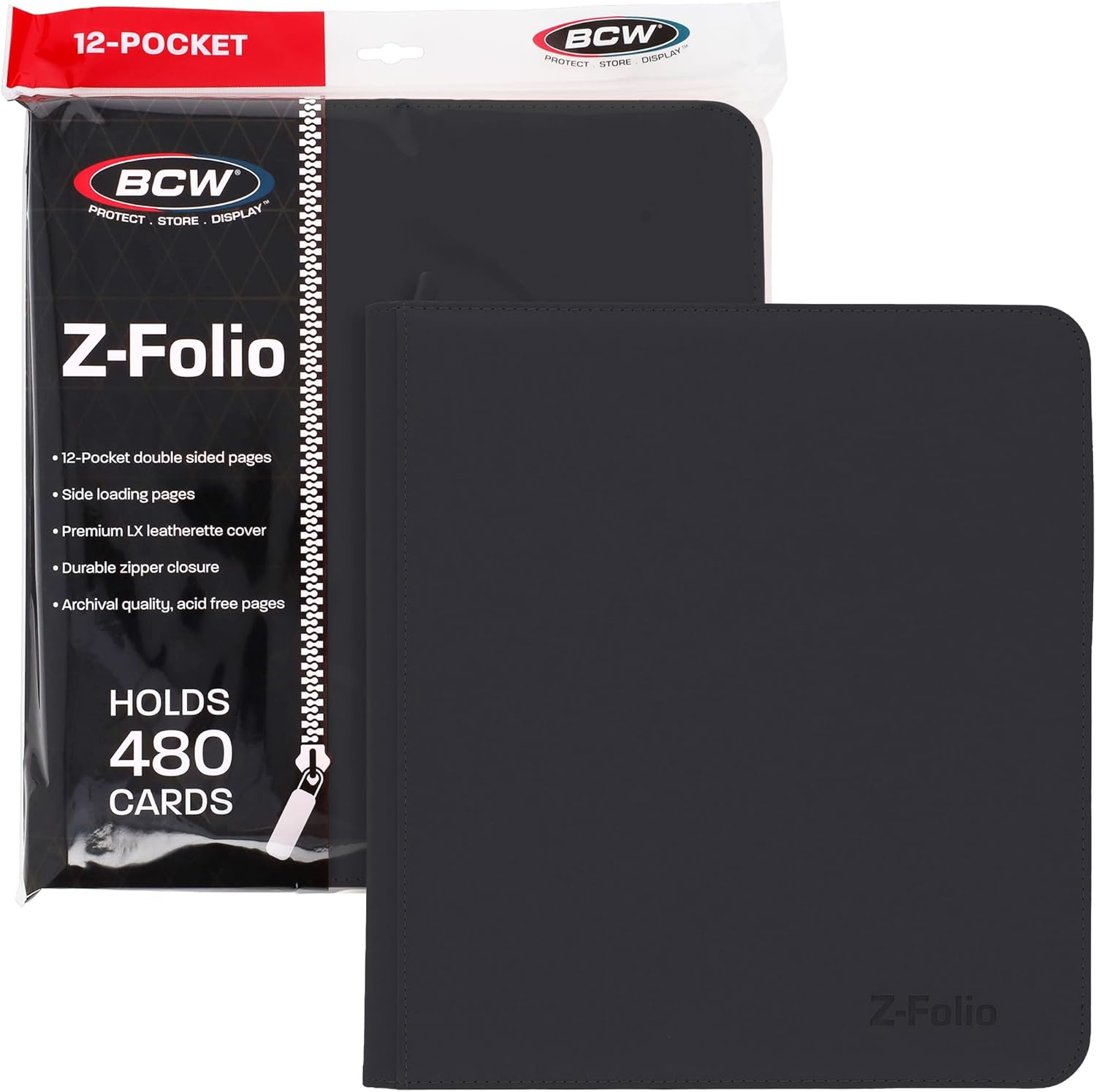 Z-Folio 12-Pocket LX Zipper Binder - Black