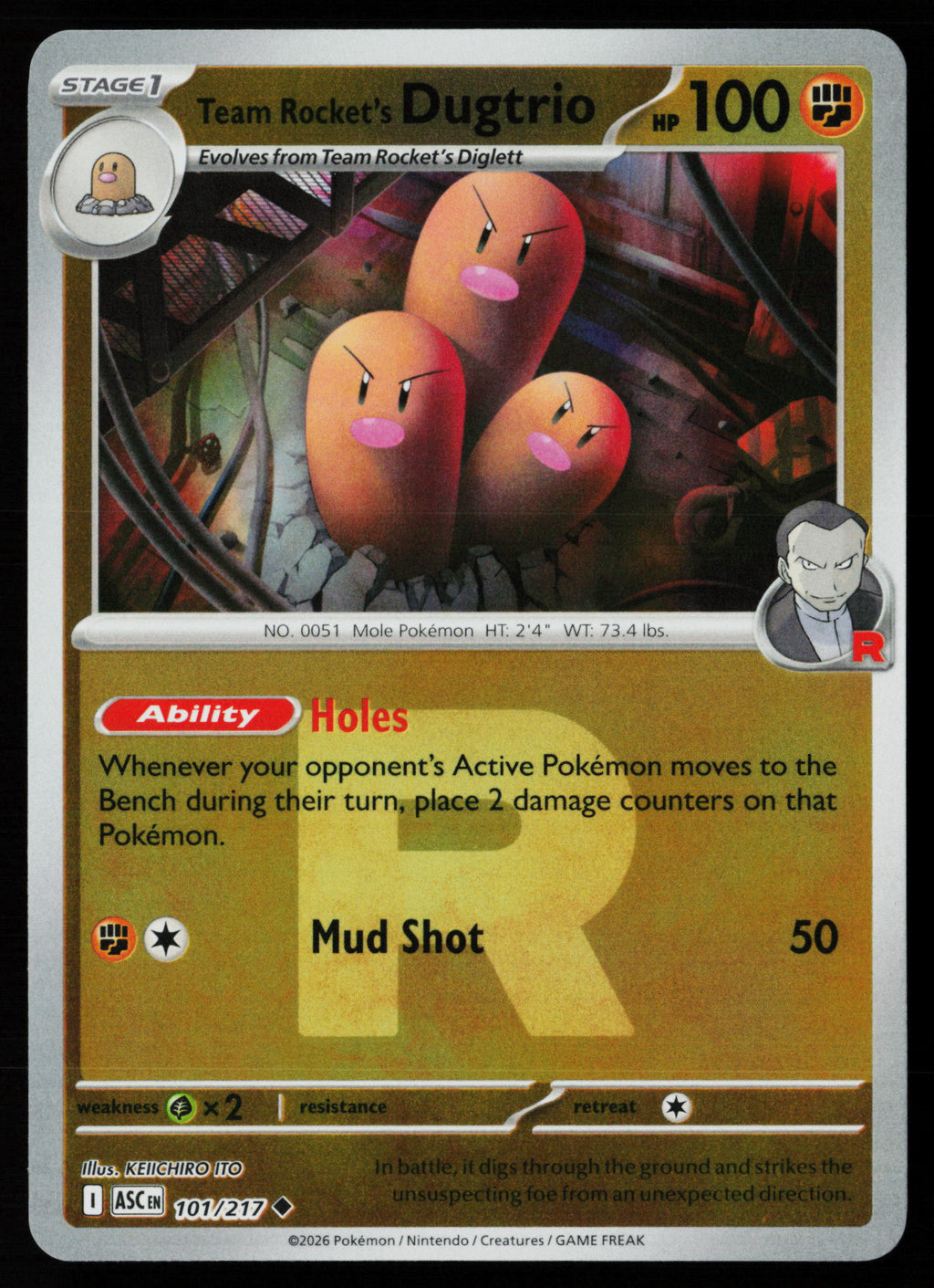 Team Rocket's Dugtrio - 101/217 (Team Rocket)