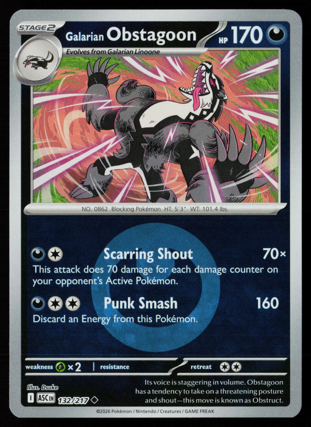 Galarian Obstagoon - 132/217 (Energy Symbol Pattern)
